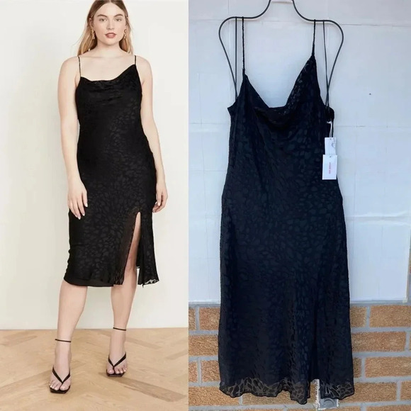 Good American Cowl Asymmetrical Dress 3/ large